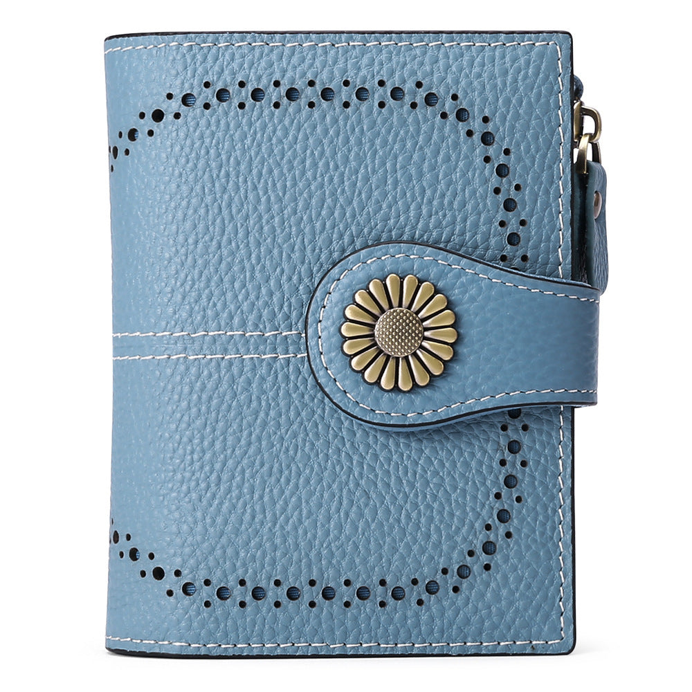 Fashion Women's Short Oil Wax Leather Coin Purse