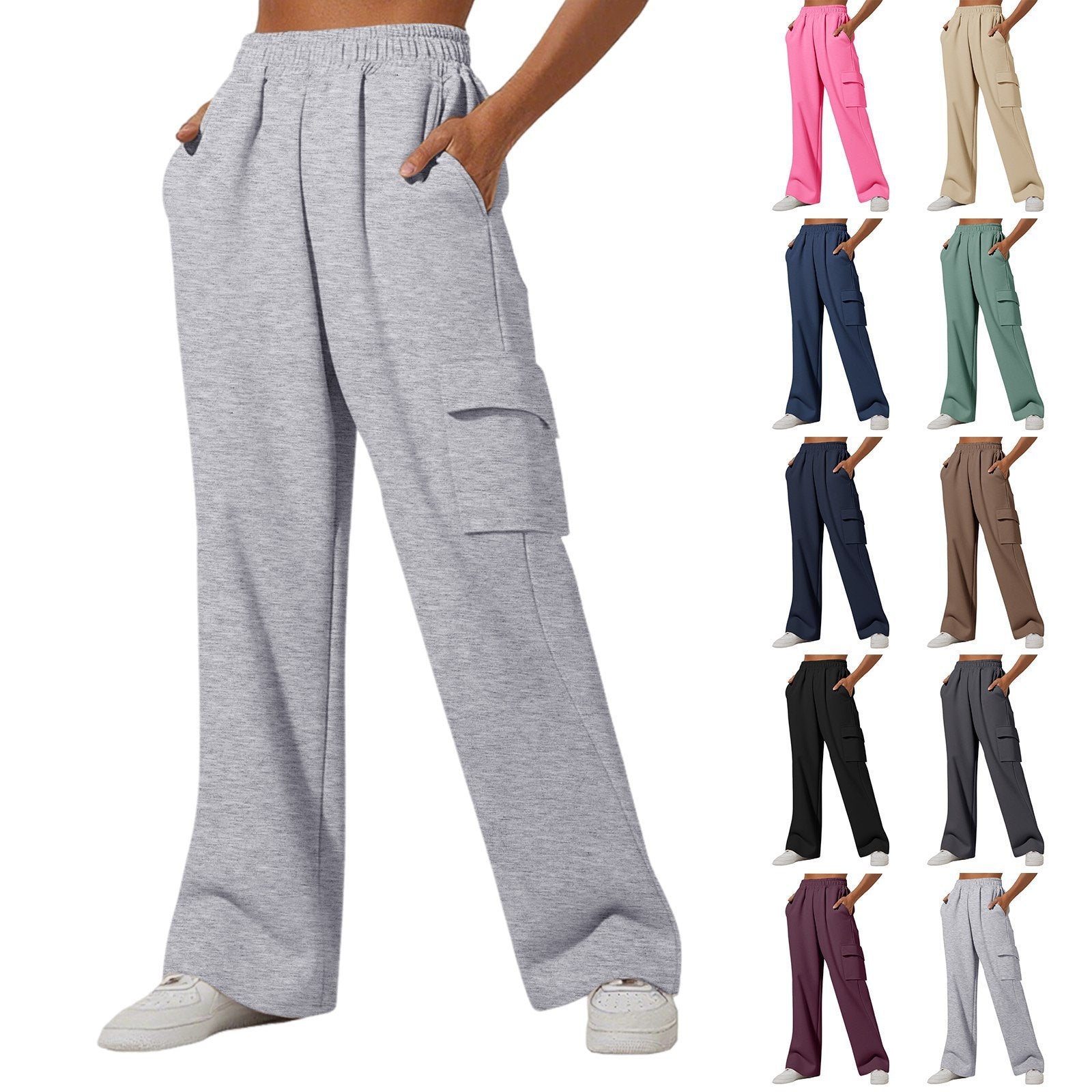 Women's Solid Color Loose And Idle Drooping Straight Wide-leg Pants