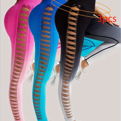 Drop Dyed Tight Seamless High Elastic Hip Raise Yoga Pants